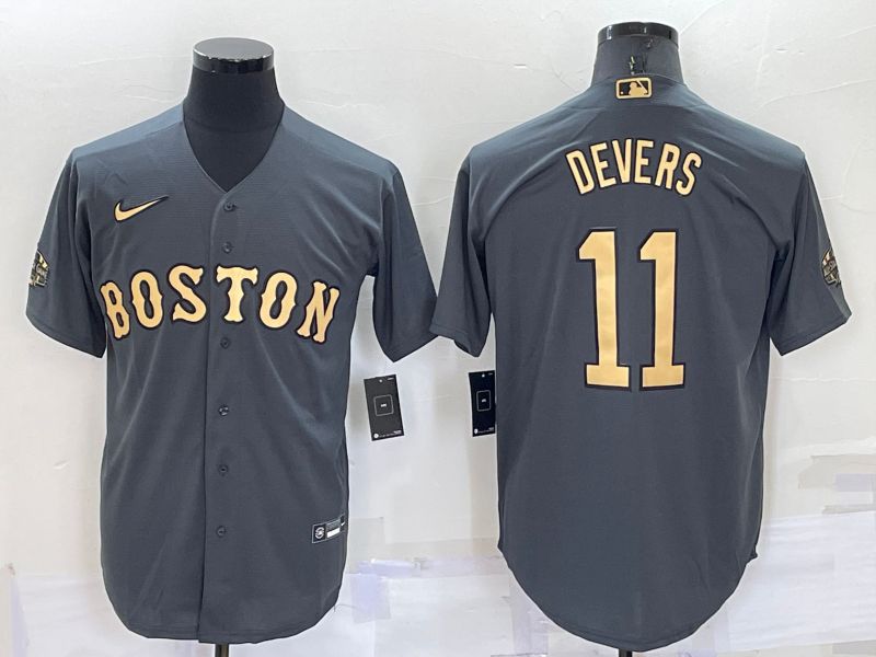 Men Boston Red Sox #11 Devers Grey 2022 All Star Nike MLB Jersey